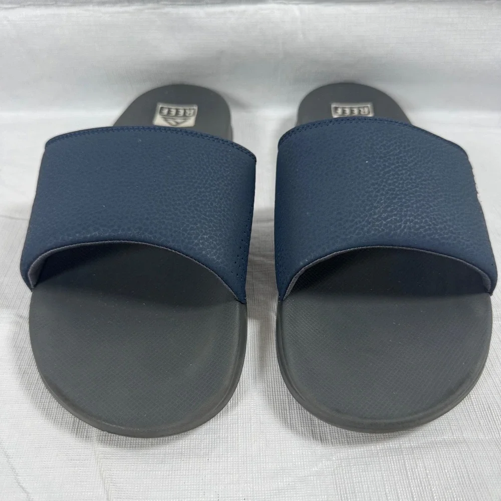 Reef One Slide Mens Sandals Blue Grey Water Friendly Beach Pool Shoes Size 11